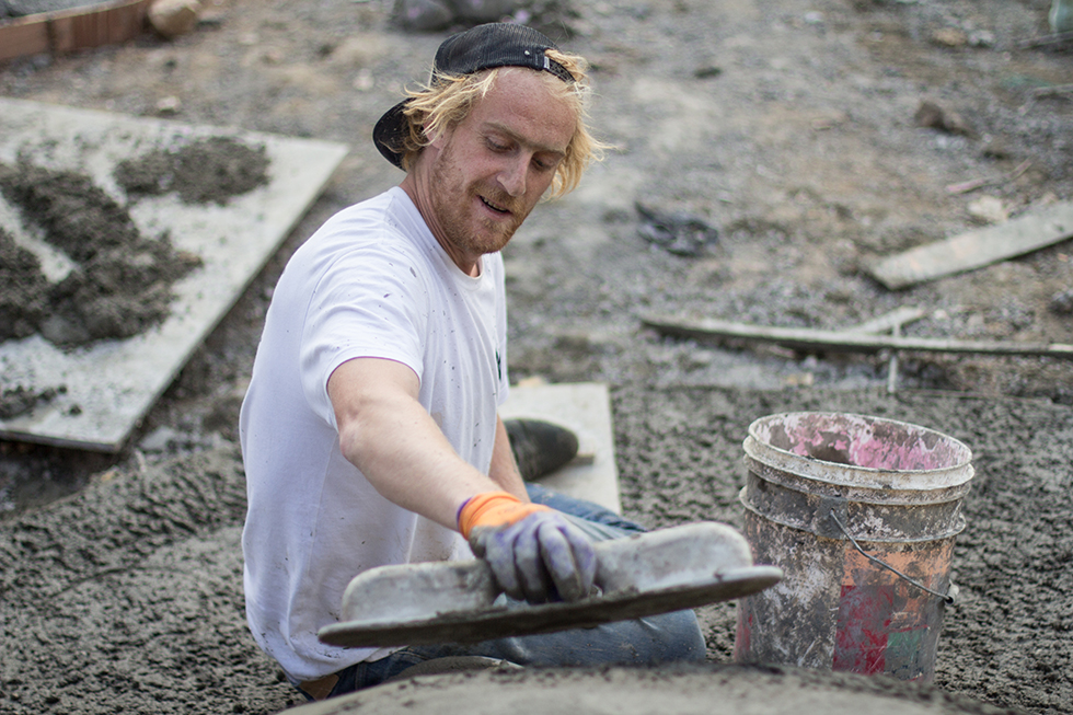 Sam Van Lani, 28,  is a skatepark builder from Belgium. Sam and other belgian skatepark builders work most of the year on skateparks in Belgium, and in winter they look for projects outside, one of them is 7Hills skatepark in Amman.