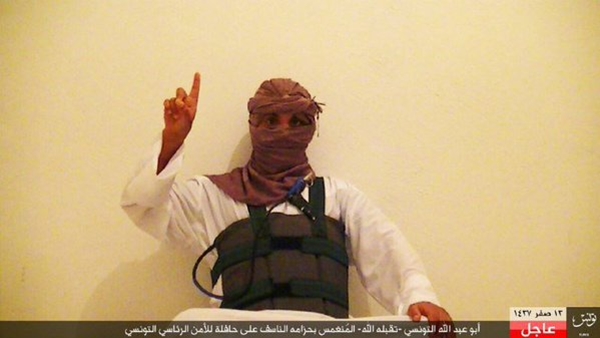 صورة الانتحاري حسام العبدلي (هجوم محمد الخامس) تمّ نشرها على صفحات تابعة لتنظيم داعش في اطار تبنّي التنظيم للعملية
