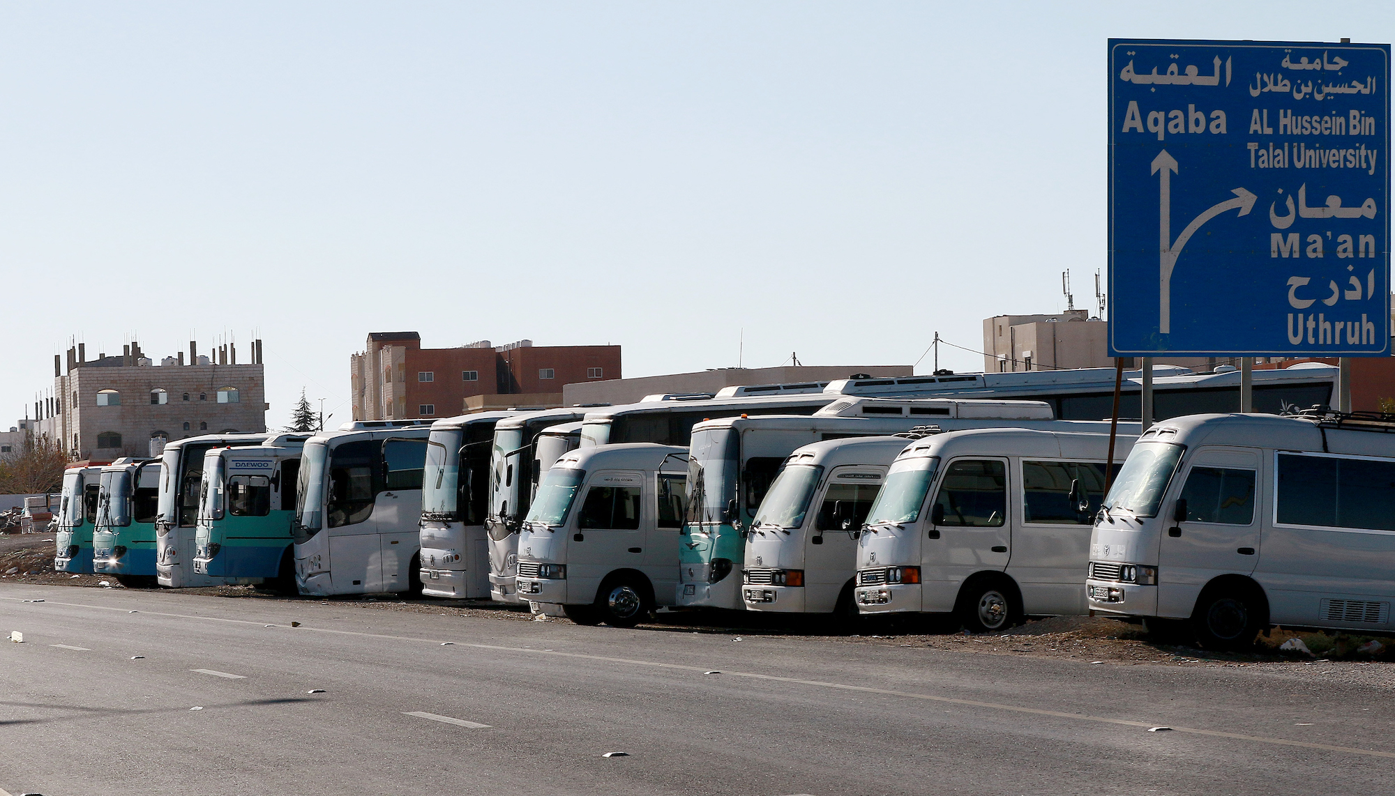 إضراب النقل الأردن معان